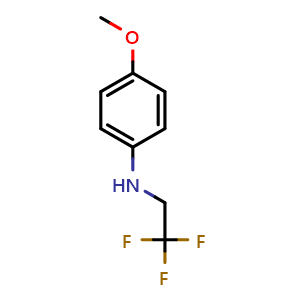Chemical structure of (4-Methoxyphenyl)(2,2,2-trifluoroethyl)amine , CAS 62158-95-6, AChemBlock X196252
