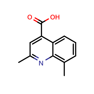 Chemical structure of 2,8-Dimethyl-4-quinolinecarboxylic acid , CAS 609822-00-6, AChemBlock X196254