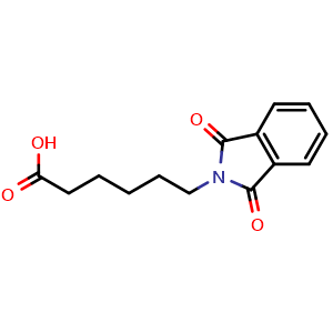 Chemical structure of 6-(1,3-Dioxoisoindolin-2-yl)hexanoic acid , CAS 4443-26-9, AChemBlock X196272