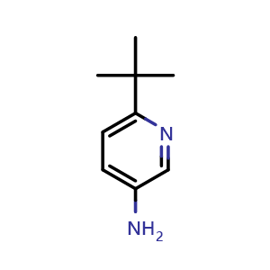 Chemical structure of 6-(tert-Butyl)pyridin-3-amine , CAS 39919-70-5, AChemBlock X196278