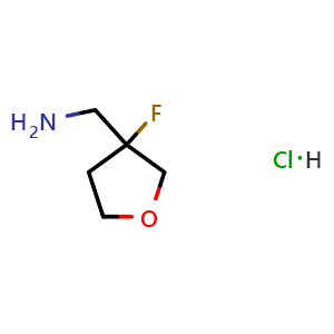 Chemical structure of (3-Fluorotetrahydrofuran-3-yl)methanamine hydrochloride , CAS 2098093-18-4, AChemBlock X196290
