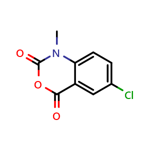 Chemical structure of 6-Chloro-1-methyl-1H-benzo[d][1,3]oxazine-2,4-dione , CAS 14529-12-5, AChemBlock X196303