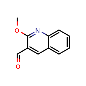 Chemical structure of 2-Methoxyquinoline-3-carbaldehyde , CAS 139549-06-7, AChemBlock X196305