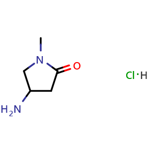 Chemical structure of 4-Amino-1-methylpyrrolidin-2-one hydrochloride , CAS 1228838-07-0, AChemBlock X196309
