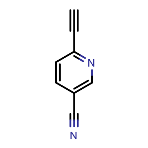 Chemical structure of 6-Ethynylnicotinonitrile , CAS 1211588-35-0, AChemBlock X196310