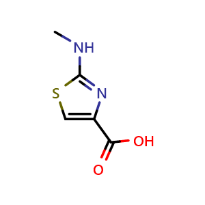 Chemical structure of 2-(Methylamino)-1,3-thiazole-4-carboxylic acid , CAS 1199216-02-8, AChemBlock X196311
