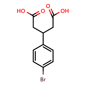 Chemical structure of 3-(4-Bromophenyl)pentanedioic acid , CAS 1141-24-8, AChemBlock X196316