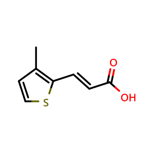 Chemical structure of (E)-3-(3-Methylthiophen-2-yl)acrylic acid , CAS 102696-70-8, AChemBlock X196322