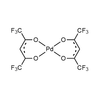 Chemical structure of Palladium(II) hexafluoroacetylacetonate , CAS 64916-48-9, AChemBlock X196360