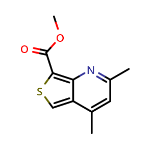 Chemical structure of Methyl 2,4-dimethylthieno[3,4-b]pyridine-7-carboxylate , CAS 74695-25-3, AChemBlock X196363