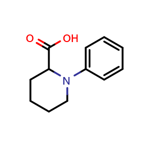 Chemical structure of 1-Phenylpiperidine-2-carboxylic acid , CAS 743422-75-5, AChemBlock X196369