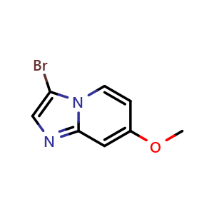 Chemical structure of 3-Bromo-7-methoxyimidazo[1,2-a]pyridine , CAS 342613-73-4, AChemBlock X196390