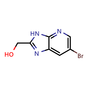 Chemical structure of (6-Bromo-3H-imidazo[4,5-b]pyridin-2-yl)methanol , CAS 172648-19-0, AChemBlock X196404