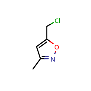 Chemical structure of 5-(Chloromethyl)-3-methylisoxazole , CAS 40340-41-8, AChemBlock X196421