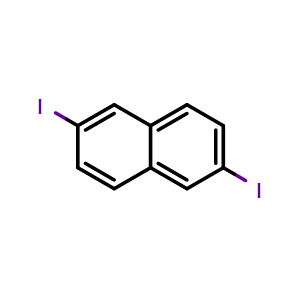 Chemical structure of 2,6-Diiodonaphthalene , CAS 36316-88-8, AChemBlock X196426