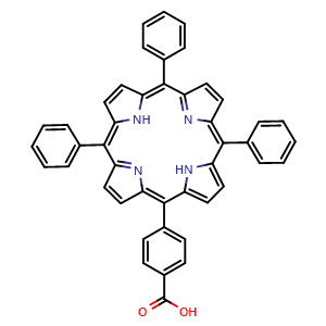 Chemical structure of 5-(4-Carboxyphenyl)-10,15,20-triphenylporphyrin , CAS 95051-10-8, AChemBlock X196436
