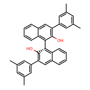Chemical structure of (R)-3-3'-Bis(3,5-dimethyl)phenyl-1,1'-bi-2-naphthol , CAS 215433-51-5, AChemBlock X196456