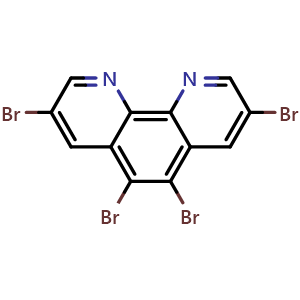 Chemical structure of 3,5,6,8-Tetrabromo-1,10-phenanthroline , CAS 66127-00-2, AChemBlock X196459