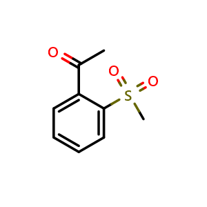 Chemical structure of 1-(2-(Methylsulfonyl)phenyl)ethanone , CAS 3323-76-0, AChemBlock X196475