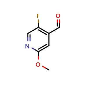 Chemical structure of 5-Fluoro-2-methoxyisonicotinaldehyde , CAS 884495-12-9, AChemBlock X196485