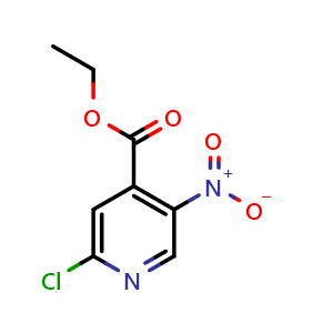 Chemical structure of Ethyl 2-chloro-5-nitroisonicotinate , CAS 907545-64-6, AChemBlock X196499
