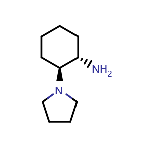Chemical structure of (1S,2S)-2-(1-Pyrrolidinyl)cyclohexanamine , CAS 824938-97-8, AChemBlock X196535