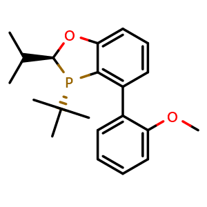 Chemical structure of (2S,3S)-3-(tert-Butyl)-2-isopropyl-4-(2-methoxyphenyl)-2,3-dihydrobenzo[d][1,3]oxaphosphole , CAS 2565792-33-6, AChemBlock X196546