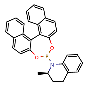 Chemical structure of (2R)-1-(11bR)-Dinaphtho[2,1-d:1',2'-f][1,3,2]dioxaphosphepin-4-yl-1,2,3,4-tetrahydro-2-methylquinoline , CAS 1186392-43-7, AChemBlock X196559