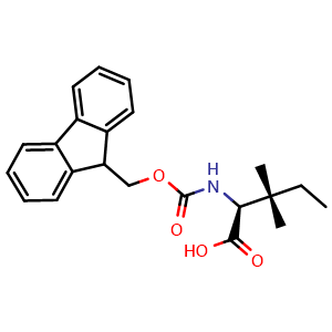 Chemical structure of Fmoc-L-b-methylisoleucine , CAS 1227750-73-3, AChemBlock X196601