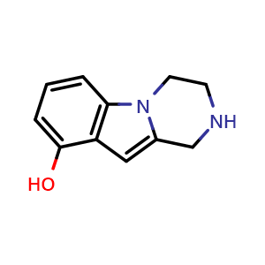 Chemical structure of 1,2,3,4-Tetrahydropyrazino[1,2-a]indol-9-ol , CAS 1515851-04-3, AChemBlock X196604