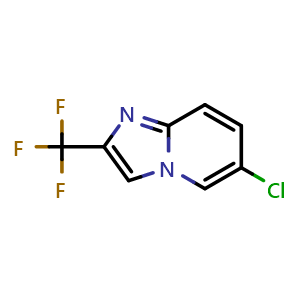 Chemical structure of 6-Chloro-2-(trifluoromethyl)imidazo[1,2-a]pyridine , CAS 189116-20-9, AChemBlock X196634