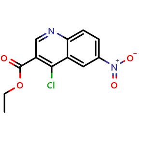 Chemical structure of Ethyl 4-chloro-6-nitroquinoline-3-carboxylate , CAS 103514-54-1, AChemBlock X196635