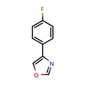 Chemical structure of 4-(4-Fluorophenyl)oxazole , CAS 620633-04-7, AChemBlock X196647