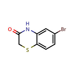 Chemical structure of 6-Bromo-2H-benzo[b][1,4]thiazin-3(4H)-one , CAS 98434-22-1, AChemBlock X196653