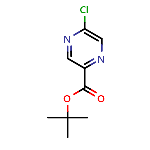 Chemical structure of tert-Butyl 5-chloropyrazine-2-carboxylate , CAS 169335-50-6, AChemBlock X196673