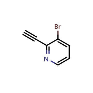 Chemical structure of 3-Bromo-2-ethynylpyridine , CAS 96439-99-5, AChemBlock X196680
