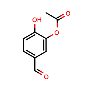 Chemical structure of 5-Formyl-2-hydroxyphenyl acetate , CAS 65298-99-9, AChemBlock X196682