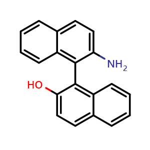 Chemical structure of 2'-Amino[1,1'-binaphthalen]-2-ol , CAS 134532-03-9, AChemBlock X196686