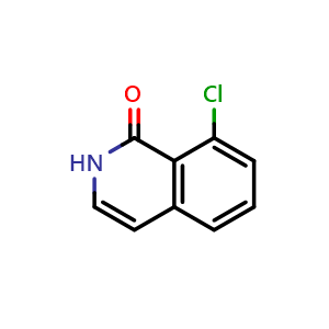 Chemical structure of 8-Chloroisoquinolin-1(2H)-one , CAS 1368031-04-2, AChemBlock X196710