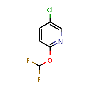 Chemical structure of 5-Chloro-2-(difluoromethoxy)pyridine , CAS 1214323-40-6, AChemBlock X196745