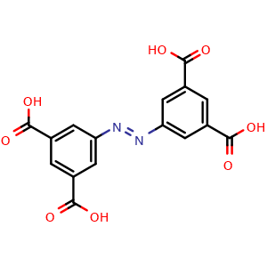 Chemical structure of 3,3',5,5'-Azobenzene tetracarboxylic acid , CAS 365549-33-3, AChemBlock X196750