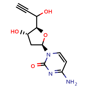 Chemical structure of 5'-Ethynyl-2'-deoxycytidine , CAS 69075-47-4, AChemBlock X196757