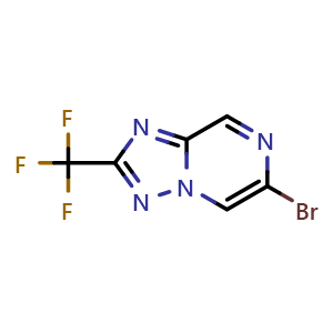 Chemical structure of 6-Bromo-2-(trifluoromethyl)-[1,2,4]triazolo[1,5-a]pyrazine , CAS 1824284-78-7, AChemBlock X196759