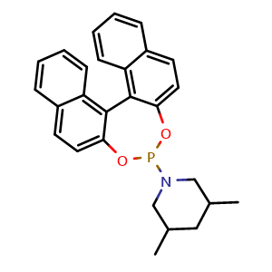 Chemical structure of 1-((11bR)-dinaphtho[2,1-d:1',2'-f][1,3,2]dioxaphosphepin-4-yl)-3,5-dimethylpiperidine , CAS 1894192-03-0, AChemBlock X196766