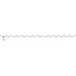 Chemical structure of Thiol-PEG8-acid , CAS 866889-02-3, AChemBlock X196772