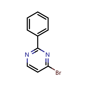 Chemical structure of 4-Bromo-2-phenylpyrimidine , CAS 1086381-99-8, AChemBlock X196774