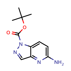 Chemical structure of tert-Butyl 5-amino-1H-pyrazolo[4,3-b]pyridine-1-carboxylate , CAS 2259642-18-5, AChemBlock X196781