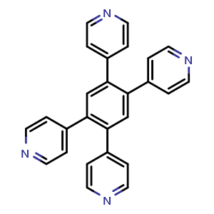 Chemical structure of 1,2,4,5-Tetra(pyridin-4-yl)benzene , CAS 170165-81-8, AChemBlock X196791