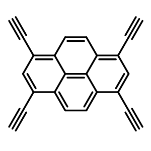 Chemical structure of 1,3,6,8-Tetraethynylpyrene , CAS 870259-02-2, AChemBlock X196795
