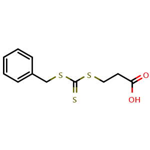 Chemical structure of 3-(((Benzylthio)carbonothioyl)thio)propanoic acid , CAS 497931-76-7, AChemBlock X196837